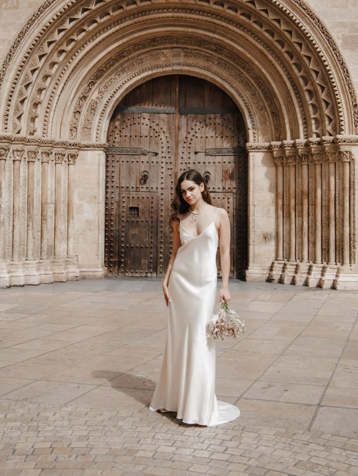 Fotografía de sesión con vestido de Atelier Anna